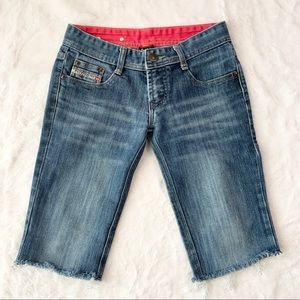 EXIT Medium Wash Denim Bermuda Jean Shorts Size 25